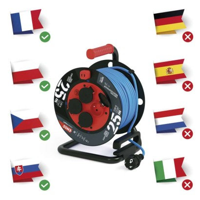 EMOS Weatherproof navijak kábla 25 m / 4 zásuvky / modrý / silikónový / 230 V / 1,5 mm2