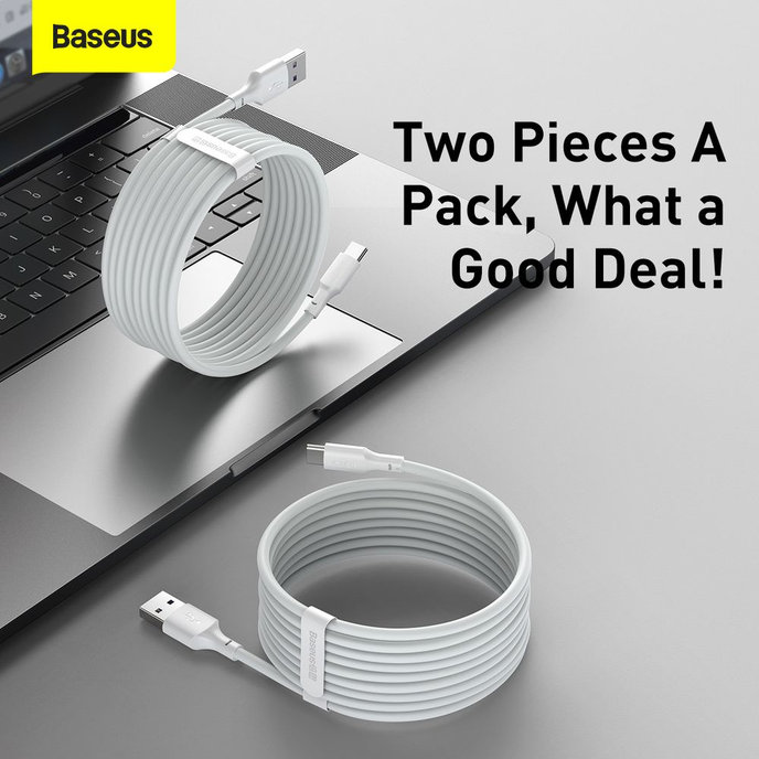 Baseus Wisdom USB-A/C kábel 1,5m 5A 2ks