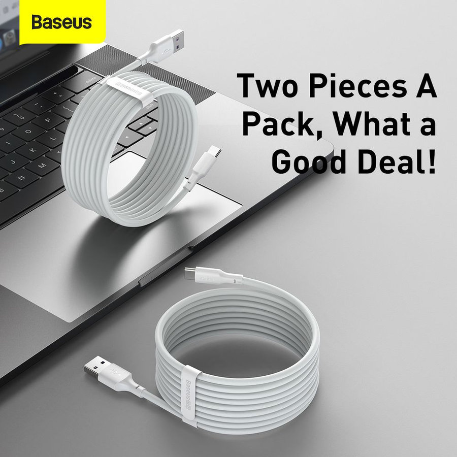 Baseus Wisdom USB-A/C kábel 1,5m 5A 2ks