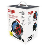 EMOS Weatherproof navijak kábla 25 m / 4 zásuvky / modrý / silikónový / 230 V / 1,5 mm2