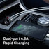Baseus duálny USB adaptér do auta s displejom 4,8A 24W, sivý