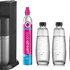 SodaStream Duo Titan Promo-Pack výrobník sody, 2 skleněné láhve, 1 plastová láhev, bombička s CO2, černý