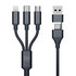 3mk nabíjecí kabel - Hyper Cable 3in1 A/C to C/Micro/Lightning 1.5m, černá