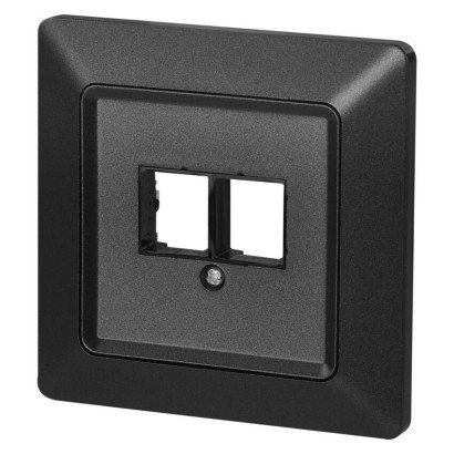 EMOS Kryt dátovej zásuvky 2xRJ45, antracit