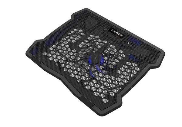 Chladiaca podložka Canyon NS-02, chladiaci podstavec s ventilátorom pre notebook 10´´ - 15.6", LED podsvietenie, čierny