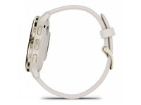 Garmin Venu® 3S, Nerezová luneta Soft Gold, pouzdro Ivory, silikonový řemínek
