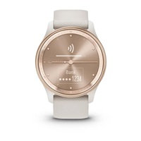 Garmin vívomove® Trend, Nerezová luneta Peach Gold, pouzdro Ivory, silikonový řemínek