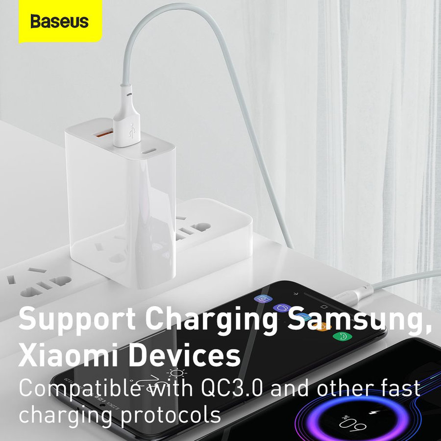 Baseus Wisdom USB-A/C kábel 1,5m 5A 2ks