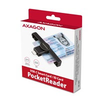 AXAGON CRE-SMPC, USB-C PocketReader čítačka kontaktných kariet Smart card (eObčanka, eID klient)