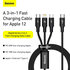 Baseus datový kabel USB-C Rapid Series 3v1 microUSB+Lightning+USB-C 1,5m PD 20W černý