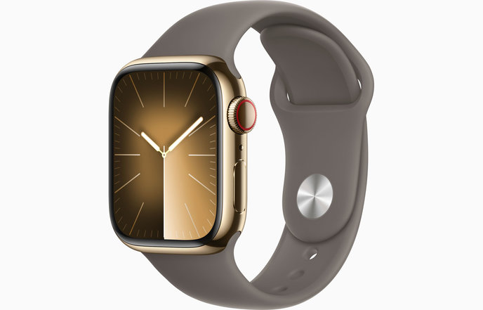 Apple Watch S9 Cell/45mm/Gold/Šport Band/Clay/-M/L