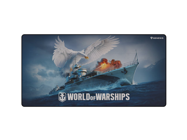 Podložka pod myš Herná podložka pod myš Genesis CARBON 500 WORLD of WARSHIPS, MAXI 90x45cm