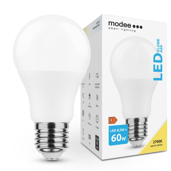 MODEE LIGHTNING Modee Lighting LED žiarovka E27 8,5W 2700K A60 (60W)