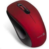 Bluetooth optická myš CONNECT IT "MUTE" bezdrôtová optická tichá myš, USB, (+ 1x AA batéria zdarma), červená