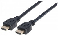 MANHATTAN Nástenný vysokorýchlostný kábel CL3 HDMI s Ethernetom, HEC, ARC, 3D, 4K, tienený, 3 m, čierny