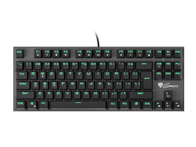Herná klávesnica Genesis herní mechanická klávesnice THOR 300/Green light/Outemu Blue/Drátová USB/US layout/Černá