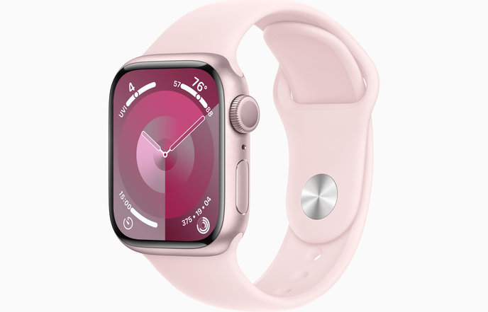 Apple Watch S9/45mm/Pink/Šport Band/Light Pink/-S/M