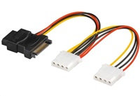 Napájací kábel PREMIUMCORD SATA (Y) redukcia -> 3x Molex 5,25" (16 cm, rozdvojka)