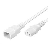 PremiumCord Predlžovací kábel sieť 230V, C13-C14, biely 3m