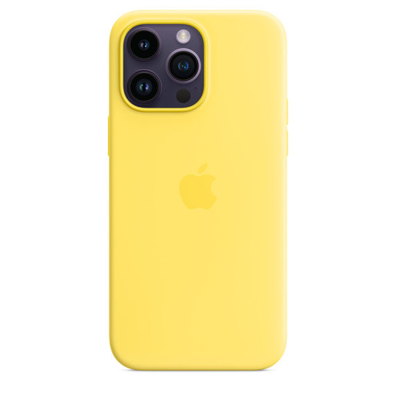 APPLE iPhone 14 Pre Max Silicone Case with MS - C.Yellow