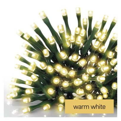 EMOS LED vianočná reťaz, 18 m, vonkajšia aj vnútorná, teplá biela, programy