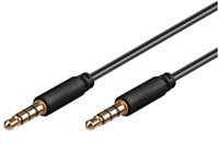 Káblový konektor PREMIUMCORD 3.5 mm 4 pin M/M 1 m pre Apple iPhone, iPad, iPod