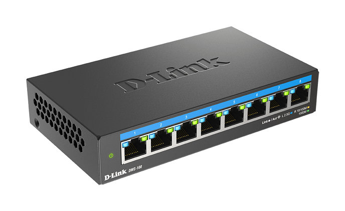 D-Link DMS-108/E 8-port 2.5G Multi-Gigabit QoS IGMP Snooping Switch