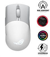 Bluetooth optická myš ASUS myš ROG KERIS WIRELESS AIMPOINT WHITE (P709), RGB, Bluetooth, bílá