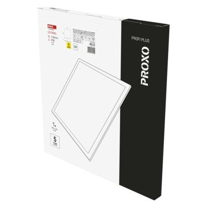 EMOS LED panel PROXO 60×60, štvorcový vstavaný biely, 33W neutrálna b.