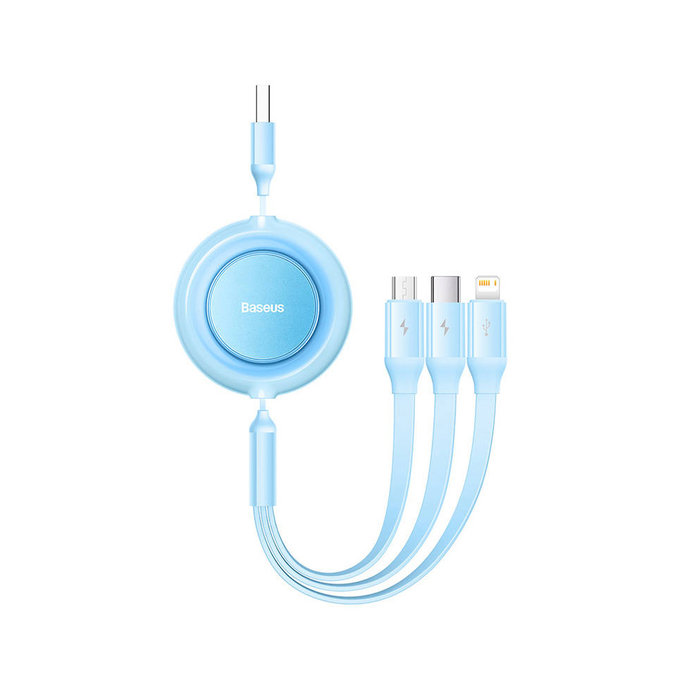 Baseus Bright Mirror2 nabíjací kábel 3v1 USB/USB-C/Lihtning 1,1m modrý