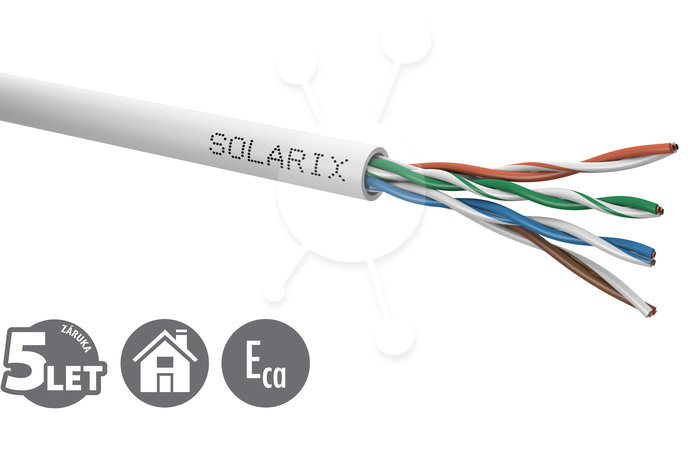 Inštalačný kábel Solarix UTP, Cat5E, 100 m SXKD-5E-UTP-PVC, čierny
