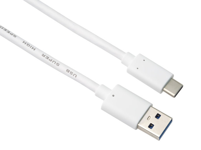 PremiumCord USB-C na USB 3.0 A (USB 3.2 generácia 2, 3A, 10Gbit/s) 1m, biela