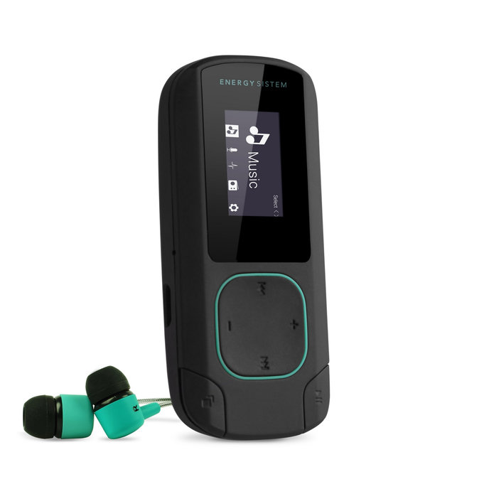 PIONEER Energy Sistem MP3 Clip Bluetooth Mint MP3 prehrávač s Bluetooth, mikro SD, MP3, WMA, WAV, FLAC, FM r