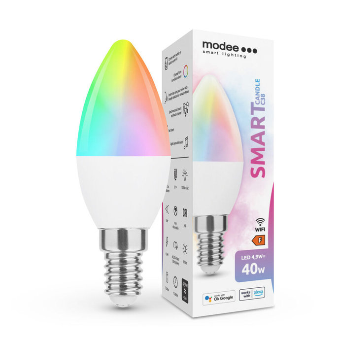 MODEE LIGHTNING Modee Lighting LED SMART žiarovka E14 4,9W RGB 470lm