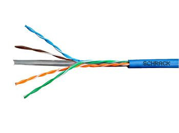 SCHRACK Kabel U/UTP Cat.6 4x2xAWG24 300 MHz, PVC modrý, Eca, 305m