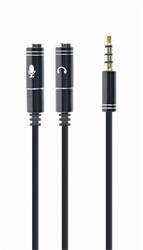 GEMBIRD 3,5 mm jack audio+microphone redukce, 20 cm, 2xF/M, 4pin
