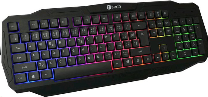Herná klávesnica C-TECH Arcus GKB-15/Drátová USB/CZSK-Layout/Černá