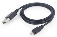 GEMBIRD Kabel CABLEXPERT USB 2.0 Lightning (IP5 a vyšší) nabíjecí a synchronizační kabel, 1m, černý