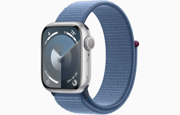 Apple Watch S9/45mm/Silver/Šport Band/Winter Blue