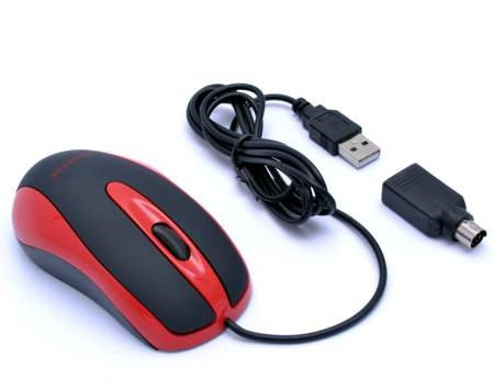 Optická myš EXACTGAME AMEI AM-M801/Kancelářská/Optická/Drátová USB/Černá-červená