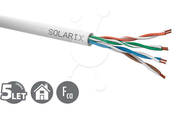 Kabel licna Solarix CAT5E UTP PVC šedý 305m/box SXKL-5E-UTP-PVC