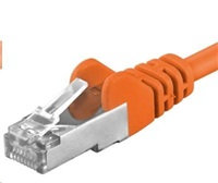 PREMIUMCORD Patch kábel CAT6a S-FTP, RJ45-RJ45, AWG 26/7 0,5m oranžový