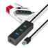 AXAGON HUE-S2BL, 4x USB 3.0 CHARGING húb, micro USB napr. konektor, kábel USB-A 1.2m