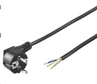 PremiumCord Flexo kábel sieťový trojžilový 230V s uhlovou vidlicou 2m čierna