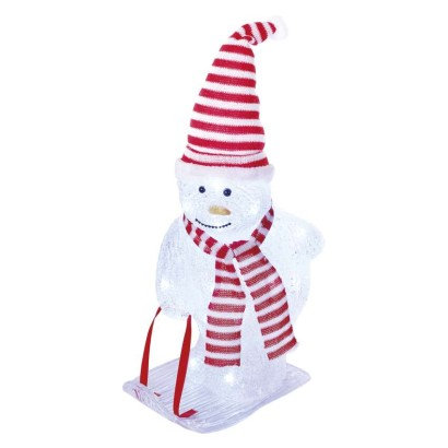 EMOS LED vianoč. snehuliak s čiapkou a šálom, 46 cm, vonkaj. aj vnútor., studená biela