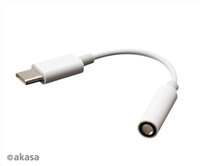 AKASA USB Type-C na 3.adaptér na 5 mm konektor slúchadiel, 10 cm, biely