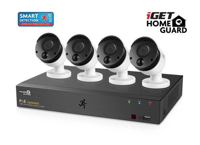 iGET HGNVK85304 - Kamerový PoE FullHD set, 8CH NVR + 4x IP 1080p kamera, SMART detekcia, W/M/Andr/iOS
