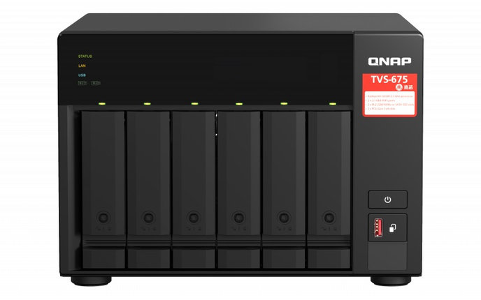 QNAP TVS-675-8G (8core 2,5 GHz / 8GB RAM / 6xSATA / 2xM.2 NVMe slot / 2xPCIe / 2x2,5GbE / 1x HDMI 4K)