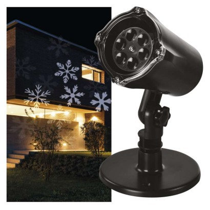 EMOS LED vianočný dekoratívny projektor – vločky, vonkajší aj vnútorný, biela