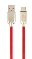 GEMBIRD CABLEXPERT USB 2.0 Kábel AM na typ C (AM/CM), 1 m, pogumovaný, červený, blister, PREMIUM KVALITA